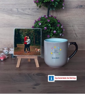 Doğum Günü Hediyesi Fotoğraflı Dekoratif Taş, Kupa Bardak Beyaz Hediye (Model 10)