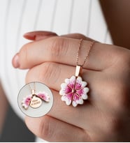 925 Ayar Gümüş Açılabilen İsimli Çiçek Kolye (Rose)