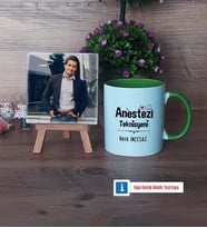 Anestezi Teknisyeni Fotoğraflı Dekoratif Taş, Kupa Bardak Beyaz Hediye (Model 11)