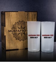 eJOYA Kişiye Özel Kutusunda 2'li Rakı Bardağı Hediye Seti 107231 (Mavi)