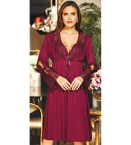 Jeremi 561 Kadın Dantelli 6'Lı Takım (Bordo)