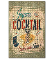 Cakapuzzle Nostaljik Kokteyl Afişi Görseli Puzzle Yapboz MDF (Ahşap) (500 Parça)