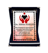 Öğretmenler Günü Hediyesi Kişiye Özel İsim ve Tarih Baskılı Plaket (Lacivert)
