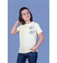 Toontoy Erkek Çocuk Çizgili Cepli Tişört (Sarı)