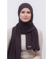 Tesettür Penye Şal Düz (Kahverengi)