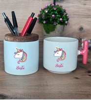 Unicorn Hediye Sepeti Kupa Bardak T Kulplu, Kalemlik Hediyeleri Kardeşe Sevgiliye Arkadaşa Hediye (Model 4)