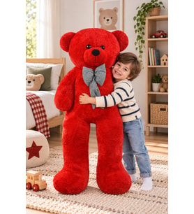 Büyük Boy 160 Papyonlu Peluş Ayı - Hediye İçin İdeal (Kırmızı)