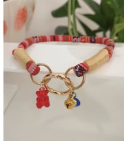Büyük Kedi Köpek Boyun Tasması Bohem Kedi Kolyesi Yaylı Kilit 25cm - Açık mavi (Kırmızı)