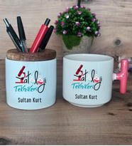 Patoloji Teknikeri Hediye Sepeti Kupa Bardak T Kulplu, Kalemlik Hediyeleri Tıp Bayramı Hediyesi (Model 4)
