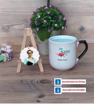 Hemşire Kupa Bardak Beyaz ve Fotoğraflı Ahşap Anahtarlık HediyeTıp Bayramı Hediyesi Hemşireler Günü Hediyesi (Model 10)