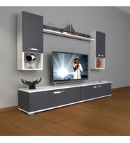 Decoraktiv Eko 5da Mdf Std Tv Ünitesi Tv Sehpası (Beyaz - Antrasit)