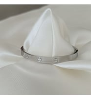 cartier çelik kelepçe bileklik (Gümüş)
