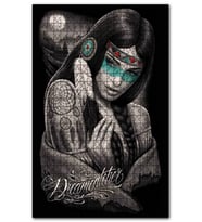 Cakapuzzle Siyah Zeminde Kızılderili Kadın Görseli Puzzle Yapboz MDF (Ahşap) (1000 Parça)
