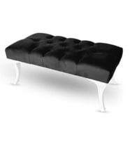Kapitoneli Ayak Ucu Kapı Önü Antre Bench Puf 90 cm (Siyah)