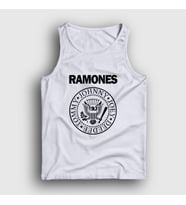 Presmono Unisex Sarı Logo Ramones Atlet 169889tt (Beyaz)