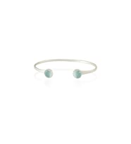 Kadir Jewellery 925 Ayar Gümüş Kaplama El İşçiliği Zirkon Taşlı Kadın Charm Bileklik (Açık Mavi)