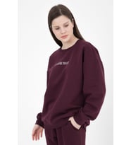 Kadın Baskılı Sweat Optik Gri (Mürdüm)