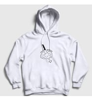 Presmono Unisex Beyaz Stop Thinking Kapüşonlu Sweatshirt 290519tt (Beyaz)