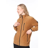 GHASSYCO. KADIN TAM FERMUARLI POLAR CEKET (Camel)