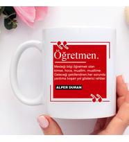 Öğretmen Anlamı Kupa Bardak - Öğretmene Hediye (Beyaz)