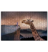Cakapuzzle Fantastik Dev Zürafa ve Küçük Çocuk Puzzle Yapboz MDF (Ahşap) (500 Parça)
