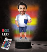 Doğum Günü Hediyesi,Sevgiliye Hediye, Kişiye Özel Fotoğraflı Baba Karikatür 3D Led Lamba (RGB)