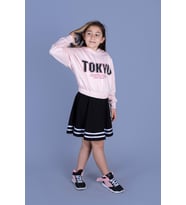 Toontoy Kız Çocuk Baskılı Etekli Takım (Pudra)