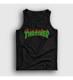 Presmono Unisex Beyaz Logo V4 Thrasher Atlet 278883tt (Siyah)