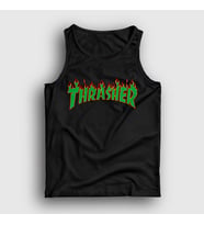 Presmono Unisex Beyaz Logo V4 Thrasher Atlet 278883tt (Siyah)