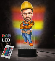 Doğum Günü Hediyesi,Sevgiliye Hediye, Kişiye Özel Fotoğraflı Mimar 2 Karikatür 3D Led Lamba (RGB)