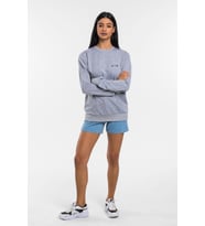 Kadın Bisiklet Yaka Regular Kalıp İnce AİR  Baskılı Sweatshırt SPR24SWK124 ( Gri-Melanj)