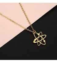 Kişiye Özel 925 Ayar Gümüş Atom Kolye (Gold)