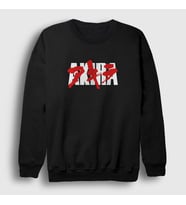 Presmono Unisex Beyaz Logo Anime Movie Film Akira Sweatshirt 453628tt (Siyah)