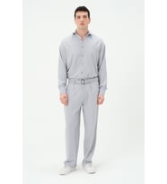 ERKEK YIKAMALI KETEN BOL PAÇA  PİLELİ YENİ SEZON PANTOLON (A.Gri)