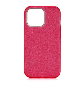 Uyumlu Model Apple iPhone 13 Pro Kılıf Simli Parlak Shining Kapak (Kırmızı)