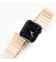 DUX DUCIS Apple Watch 42/44/45MM için Manyetik Zincir Versiyon PU Deri Kayış Kordon (Bej)