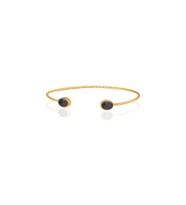 Kadir Jewellery 22 Ayar Altın Kaplama El İşçiliği Zirkon Taşlı Kadın Charm Bileklik (Siyah)