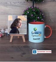 Coğrafya Öğretmeni Fotoğraflı Dekoratif Taş, Kupa Bardak Beyaz Hediye Öğretmenler Günü Hediyesi (Model 13)