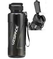 Uzspace FiftyFifty PİPETLİ  MEGA BOY 1500ml Tritan Su Matarası  (Siyah)