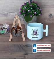 Öğretmenler Günü Hediyesi Kupa Bardak Beyaz ve Fotoğraflı Ahşap Anahtarlık Hediye (Model 12)