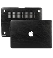 MacBook Air Kılıf HardCase Touch ID A1932 A2179 A2337 ile Uyumlu Kılıf Leat (Siyah)