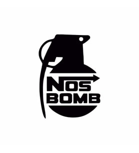 Nos Bomb Araba Sticker siyah 14x19 CM (Siyah-Siyah)