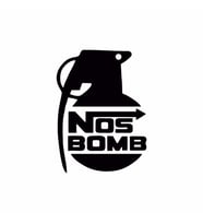 Nos Bomb Araba Sticker siyah 14x19 CM (Siyah-Siyah)
