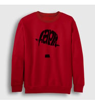 Presmono Unisex Beyaz Hat Charlie Chaplin Sweatshirt 155442tt (Kırmızı)