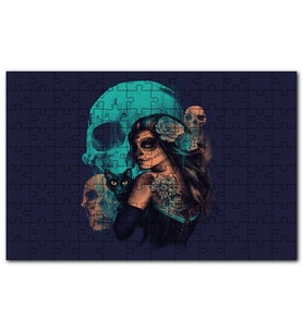 Cakapuzzle Kurukafalar Karakedi ve Ölü Gelin Puzzle Yapboz MDF (Ahşap) (1000 Parça)