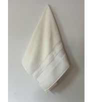 50x85 cm Floş Bordür Havlu El & Yüz Havlusu (Ekru)