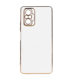 Xiaomi Redmi Note 10 Pro Kılıf Kenarları Gold Kamera Korumalı Renkli Pastel Silikon Mor BARK (Beyaz)