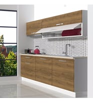 Decoraktiv Style 160 MDF Hazır Mutfak Dolabı - Tezgah Dahil - Parlak Beyaz (PERA MODA)