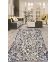 Dijital Kaymaz Taban Yıkanabilir Modern Renkli Salon Halısı Mutfak Halısı Yolluk ND-HT-183 (Mavi)