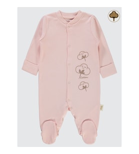 Civil Baby Bebek Organik Patikli Tulum 0-3 Ay Pembe (Pembe)